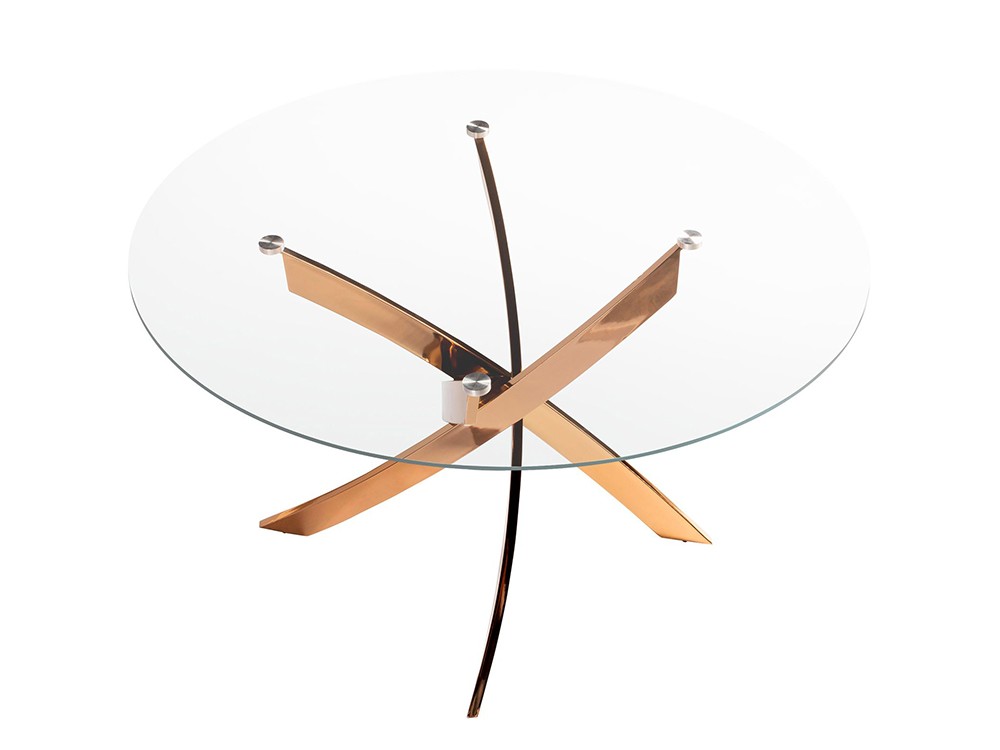 Sobre de cristal templado transparente con perfil pulido mesa 1169 redonda de Ángel Cerdá