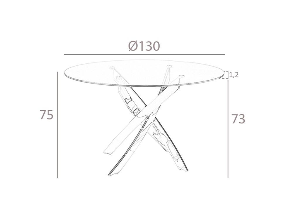 Medidas de la mesa redonda fija 1169 de Ángel Cerdá