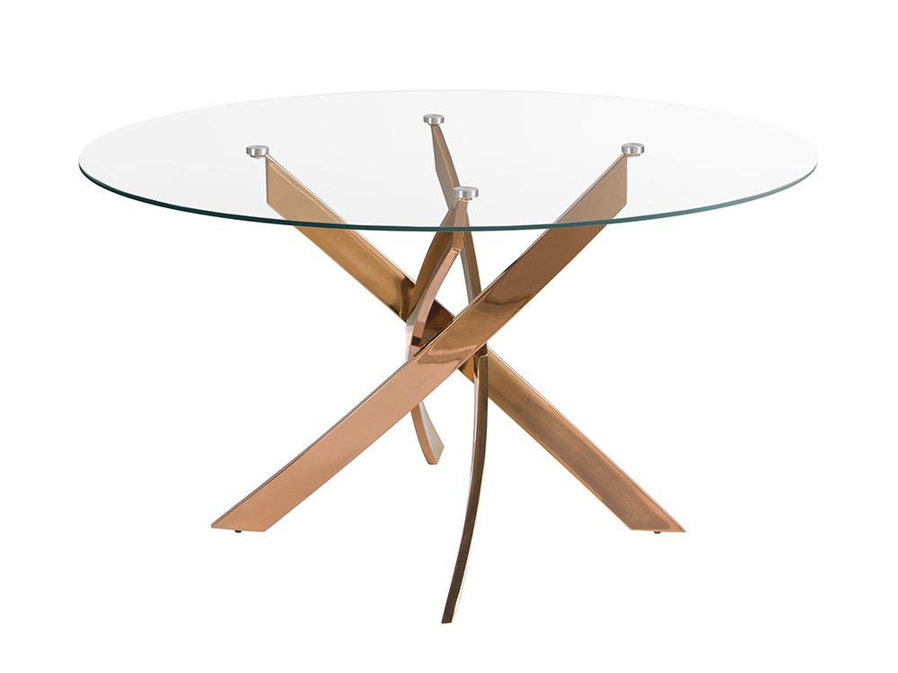 Mesa redonda de comedor con sobre de cristal 1169 de Ángel Cerdá