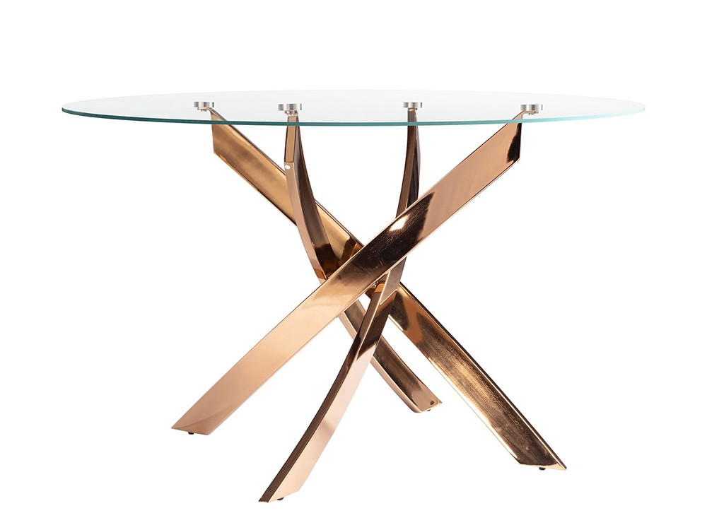 Base escultórica de patas entrelazadas de acero color oro rosa 1169 de Ángel Cerdá