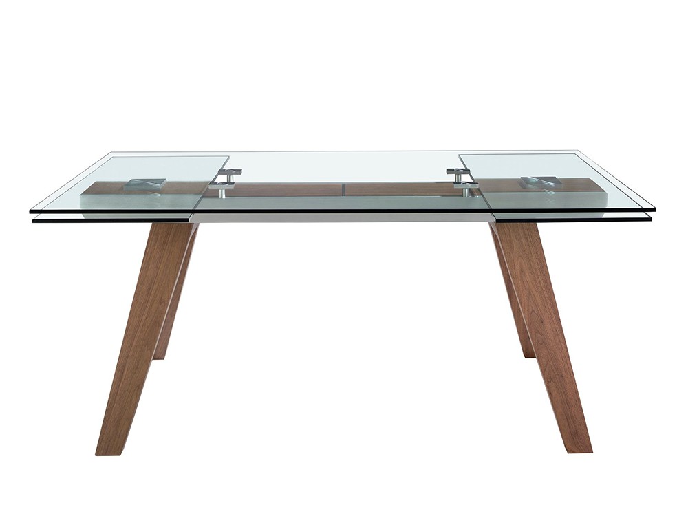 Con estructura y base en chapa natural de nogal, guías de acero inoxidable, mesa extensible 1131 Ángel Cerda