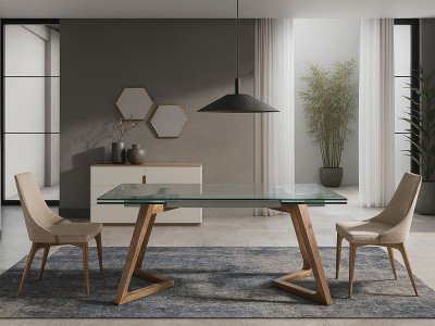 Combina con otras piezas de la colección de muebles para comedor de Ángel Cerdá la mesa 1115