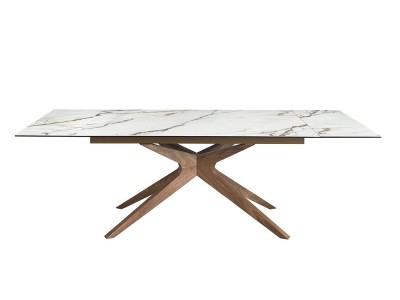 Diseño vanguardista para la mesa de comedor extensible 1157 con sobre porcelánico de Ángel Cerdá