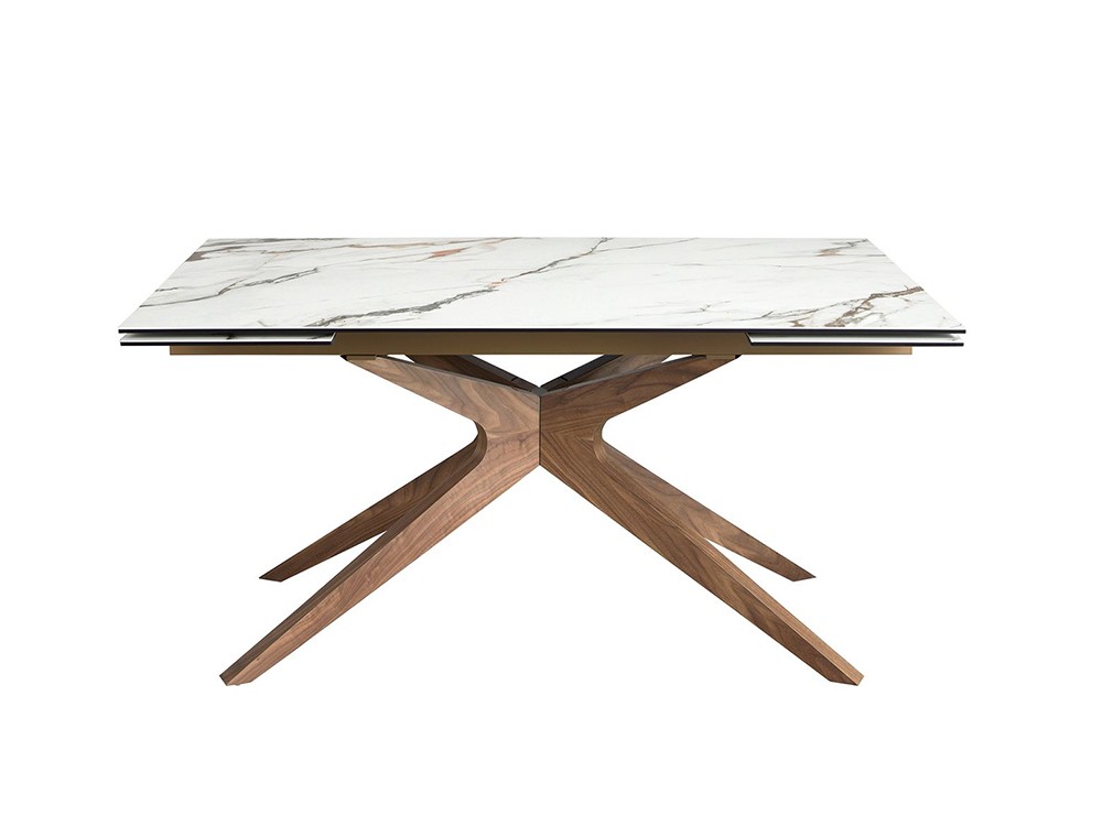 Base de chapa natural de nogal para la mesa extensible 1157 de Ángel Cerdá