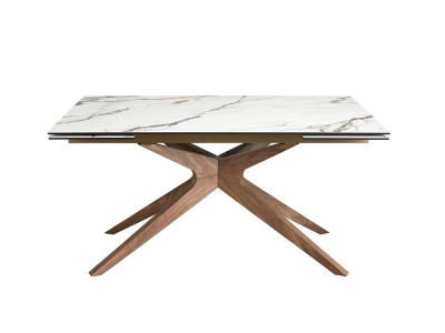 Base de chapa natural de nogal para la mesa extensible 1157 de Ángel Cerdá