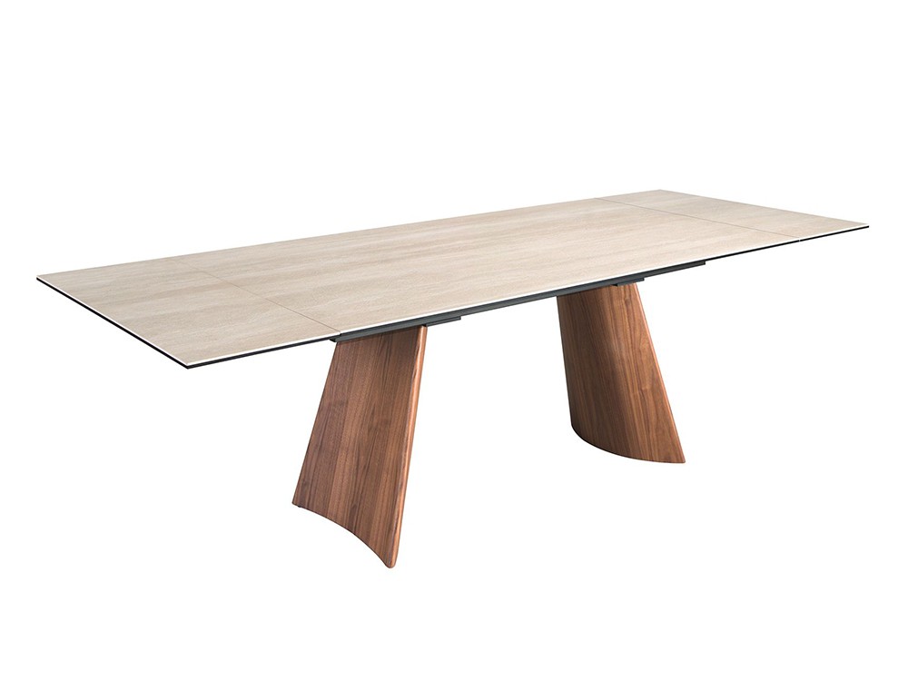 Sobre porcelánico con dos extensiones laterales en color arena mate, mesa 1164 de Angel Cerda