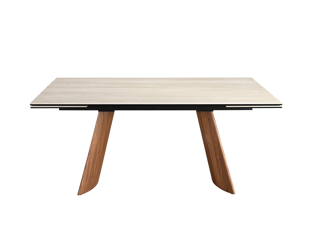 Con dos patas de acero pintado imitación madera de nogal, mesa de Ángel cerdá 1164