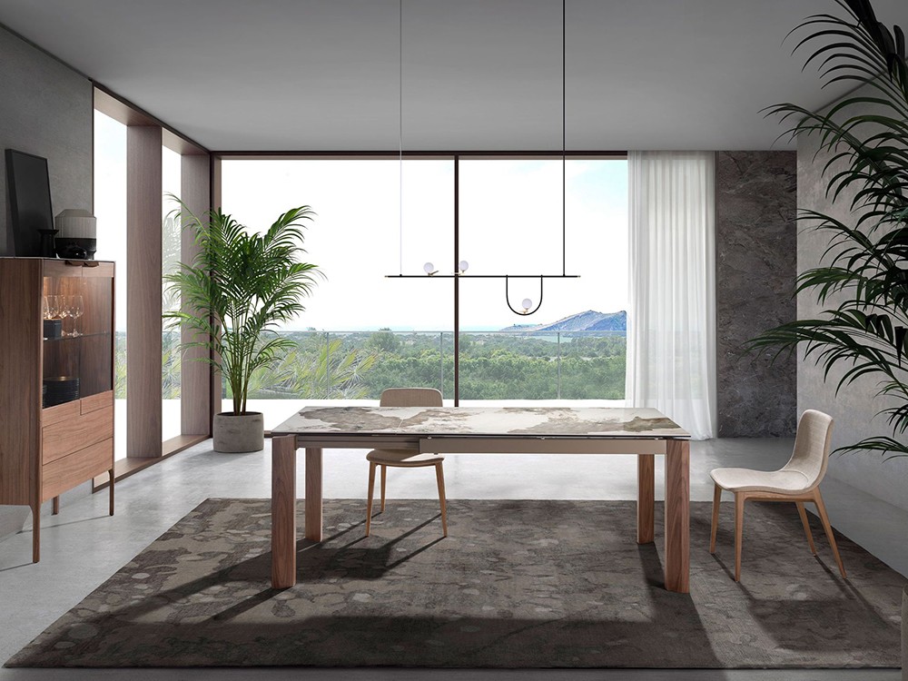 Combina la mesa extensible 1118 de Angel cerda con el resto de piezas de la colección de comedor