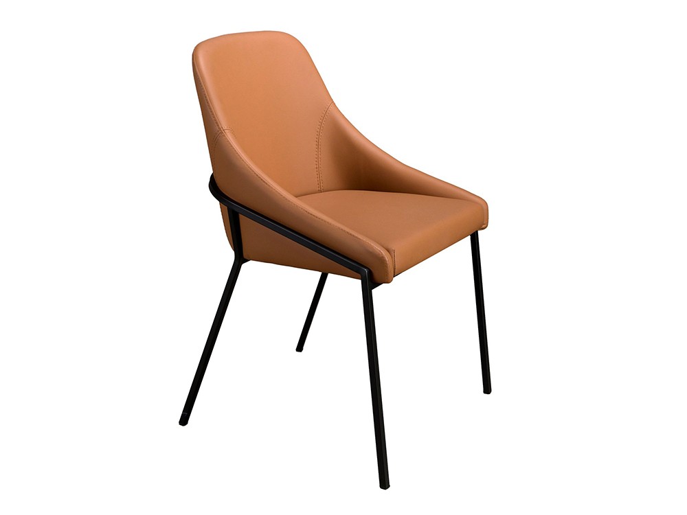 Silla de comedor tapizada en polipiel con estructura de acero negro 4161 Ángel Cerdá