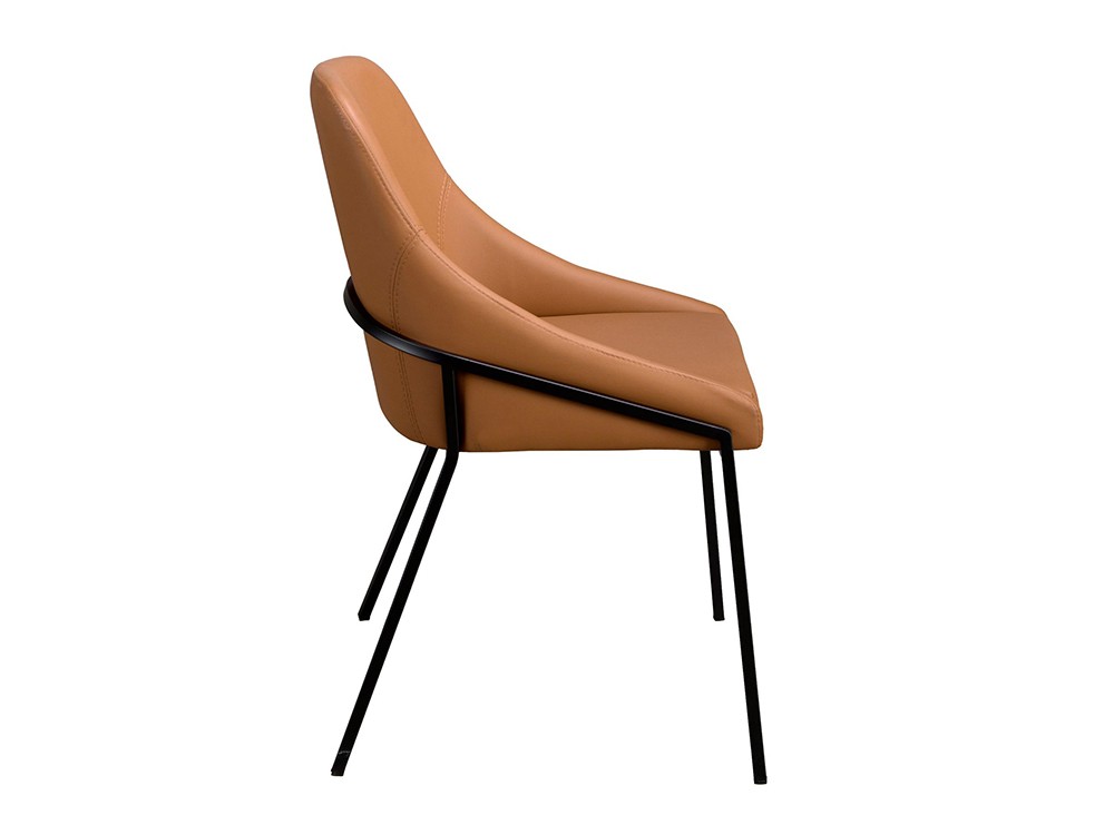 Estructura envolvente de acero pintado epoxi negro, silla de comedor 4161 Ángel Cerdá