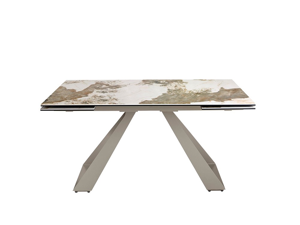 Base de acero pintado en color gris taupé, mesa extensible 1117 angel cerda