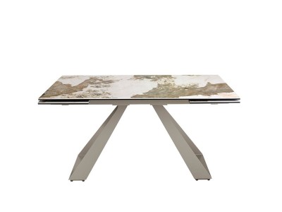 Base de acero pintado en color gris taupé, mesa extensible 1117 angel cerda