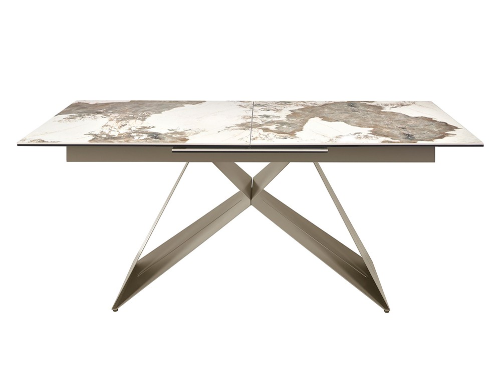 Base de acero pintado en gris taupé, mesa extensible 1114 Ángel Cerdá