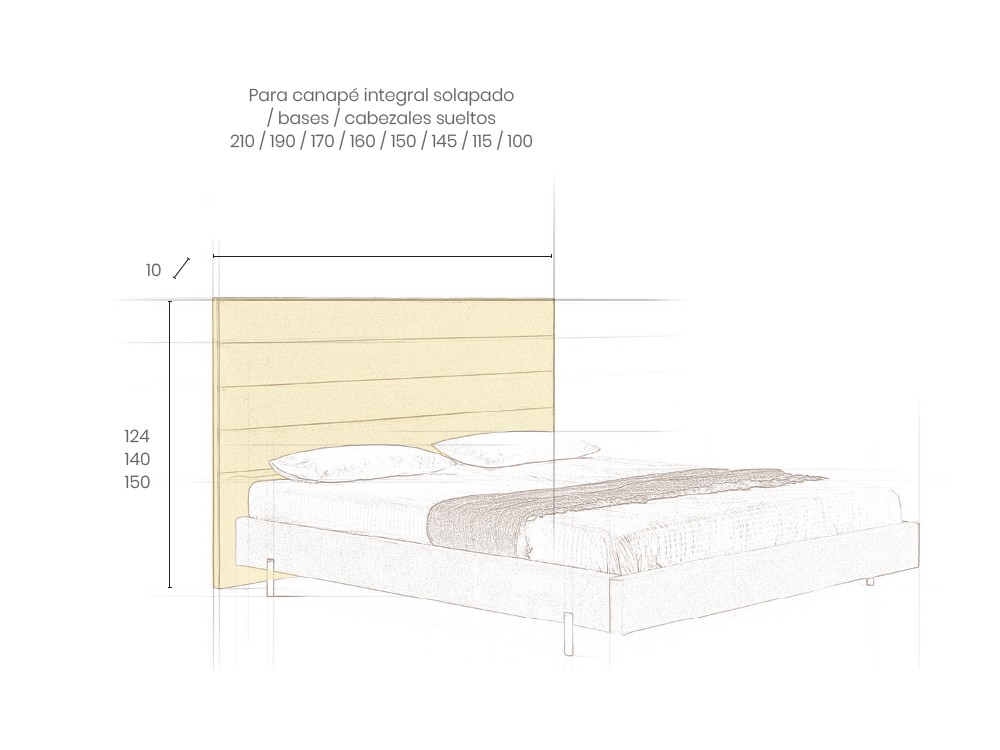 Medidas del cabecero tapizado Larón de Acana