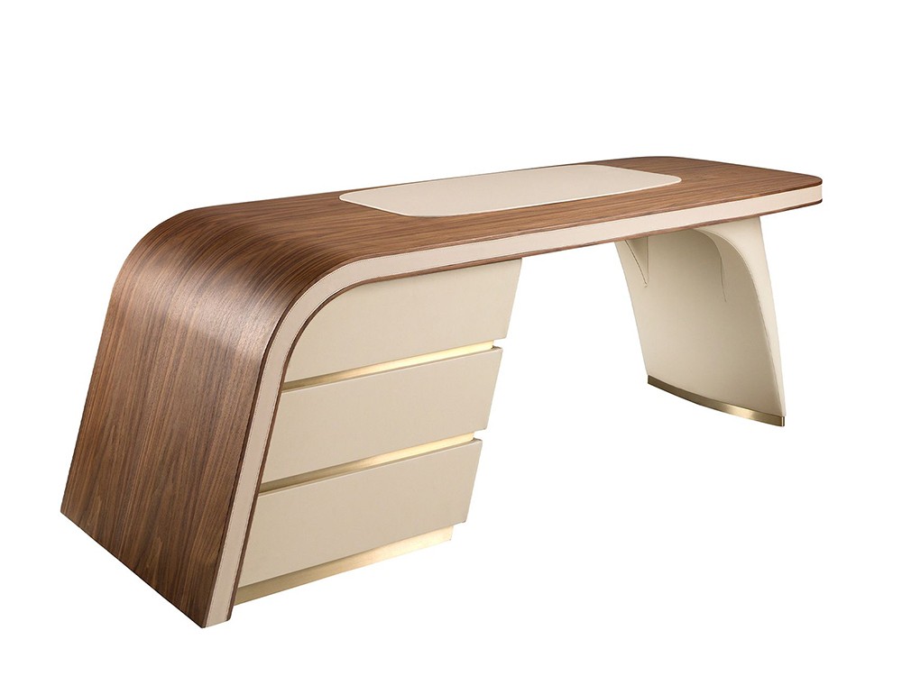 Escritorio en chapa de nogal con cajonera 3268 de Ángel Cerdá