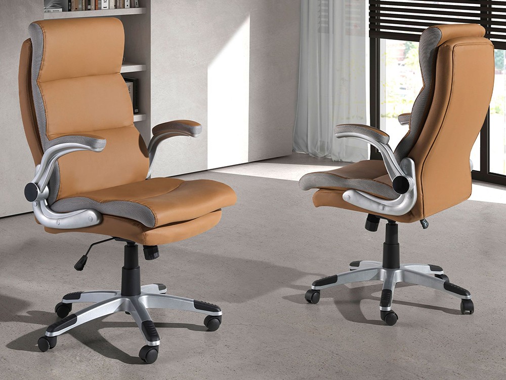 Sillón tapizado en polipiel marrón con estructura de pvc gris 4141 de Ángel Cerdá