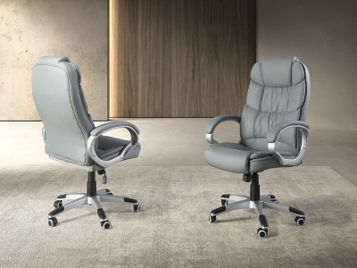 Sillón tapizado en polipiel gris con estructura de pvc gris 4154 de Ángel cerdá