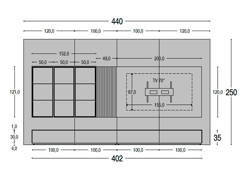 Medidas de la composición 802 de Piñero y Cabrero