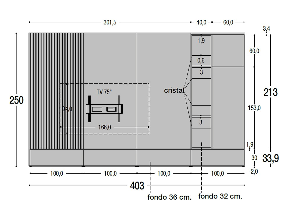 Medidas de la composición 803 de Piñero y Cabrero