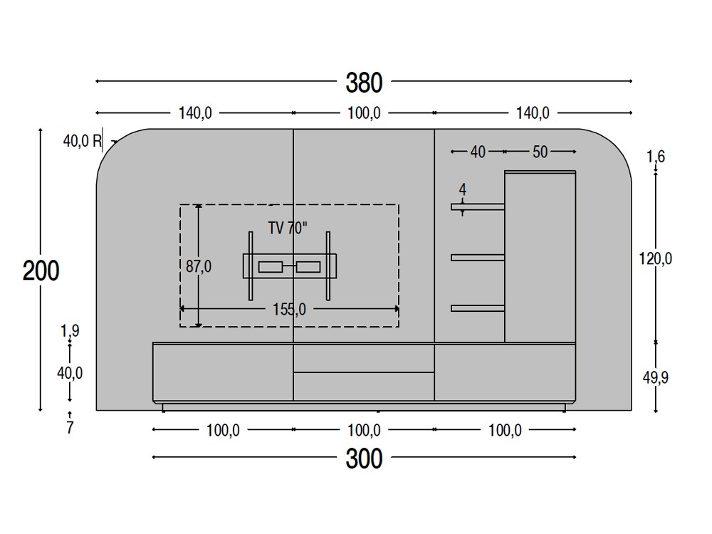 Medidas de la composición 806 de Piñero y Cabrero