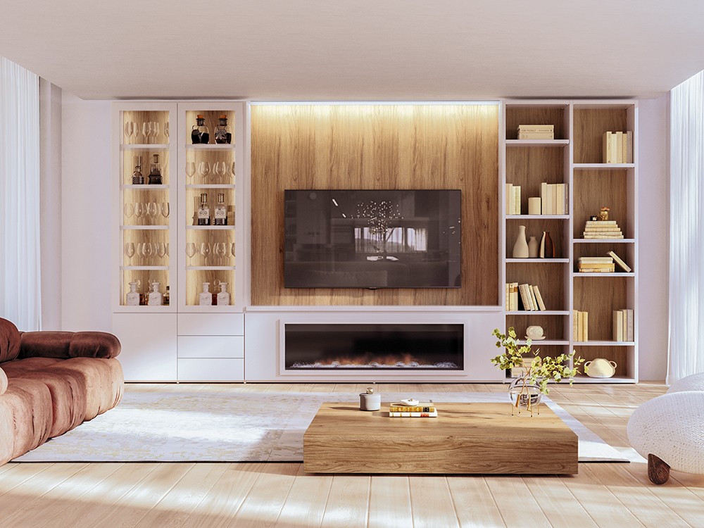 Composición para salón con chimenea 812 de Piñero y Cabrero