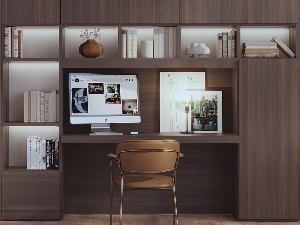 Con muebles con puerta y abiertos, se puede personalizar. Librería 816 de Piñero y Cabrero