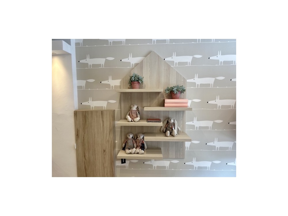 Litera casita con estantes | OUTLET 