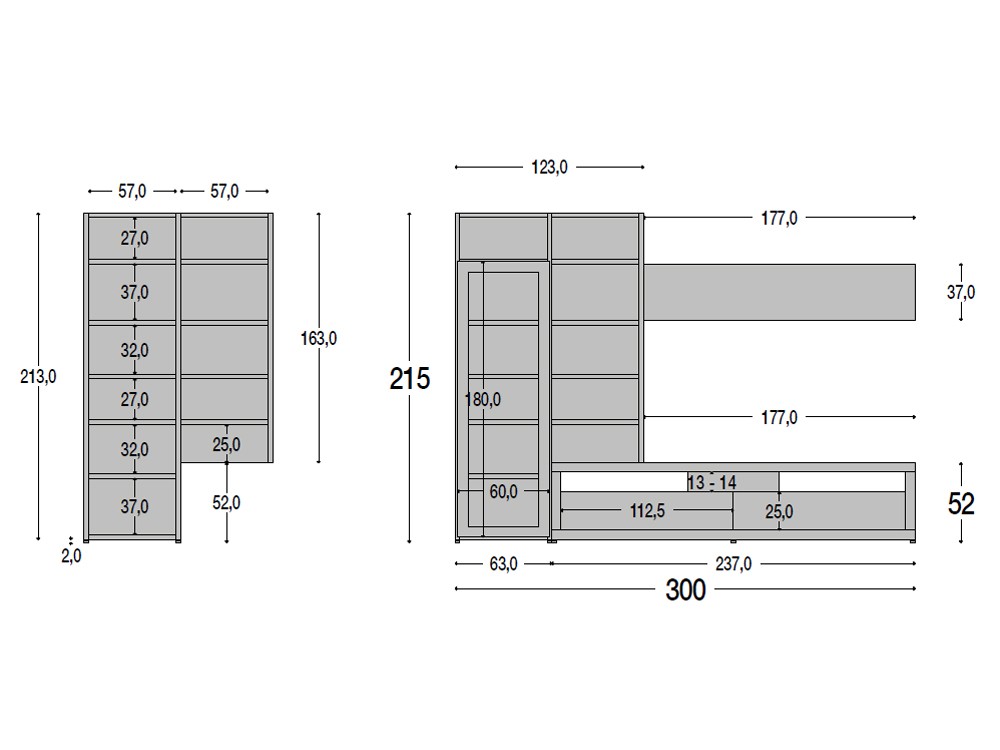 Medidas de la composición 821 de Piñero y Cabrero