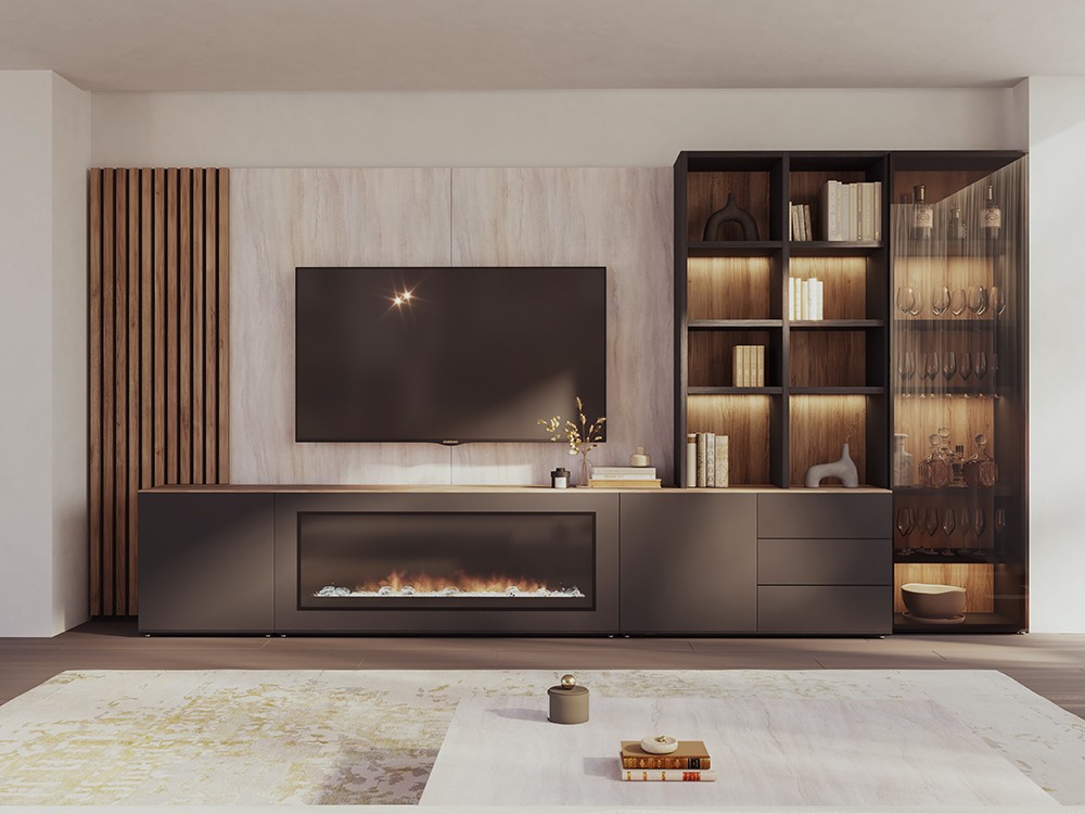 Composición para salón con chimenea 834 de Piñero y Cabrero