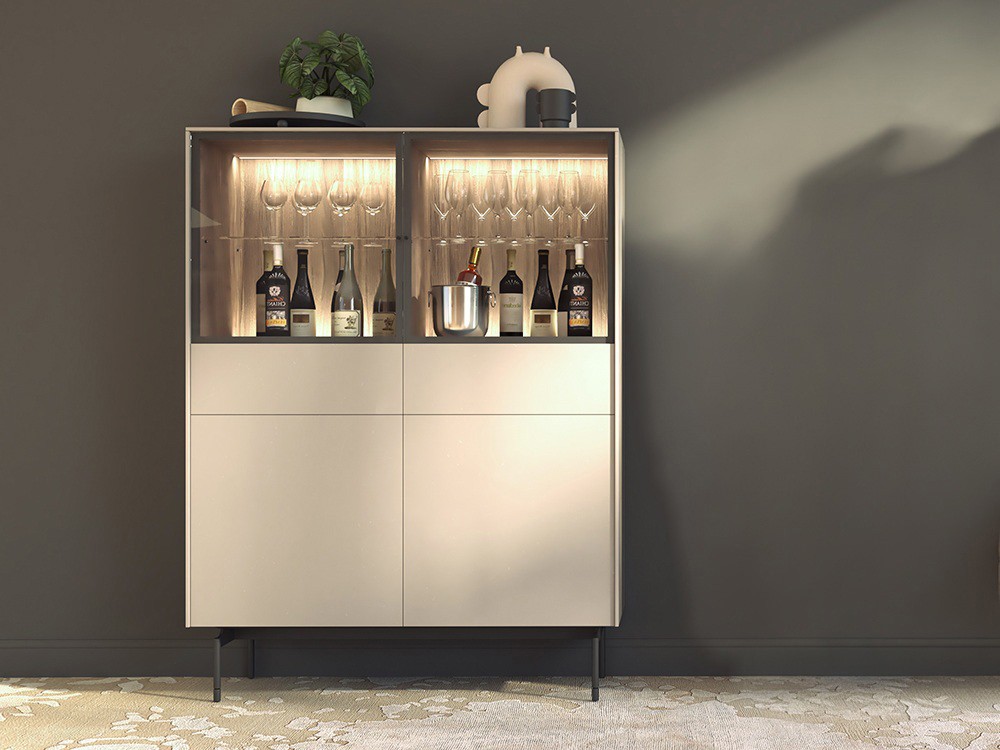 Aparador alto con vitrina 897 de piñero y cabrero