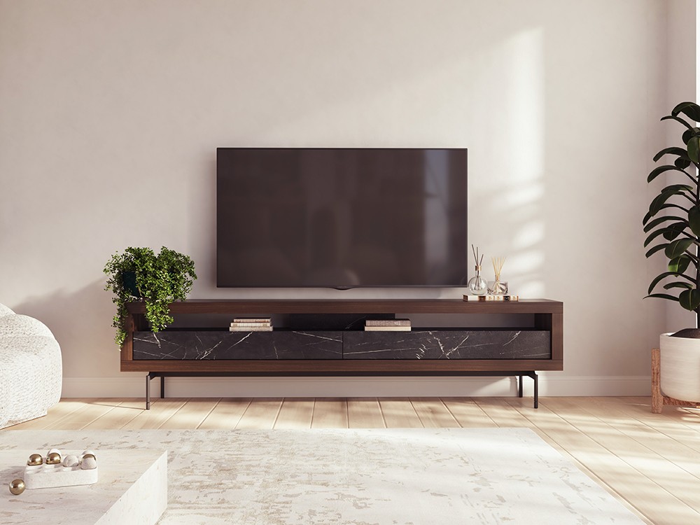 Mueble para televisión en laminado marquina 786 de Piñero y Cabrero