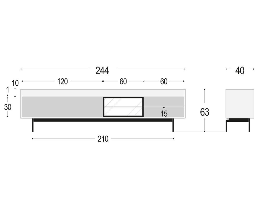 Medidas del mueble tv 792 de piñero y cabrero