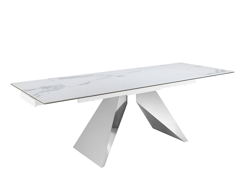 Sobre porcelánico en color blanco con dos extensiones laterales 1116 mesa de Ángel Cerdá