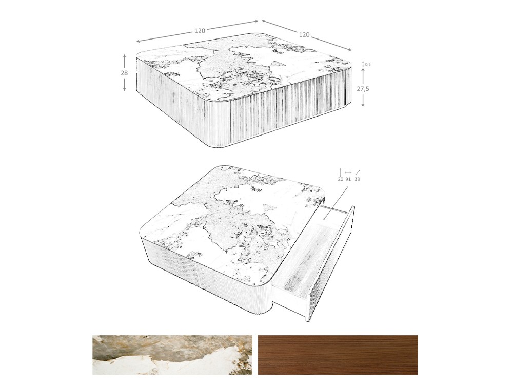 Medidas de la mesa de centro 2140 de Ángel Cerdá