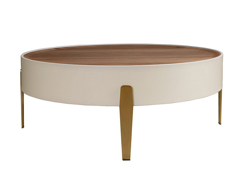 Combina el DM y la chapa natural de nogal la mesa de Ángel Cerdá 2151