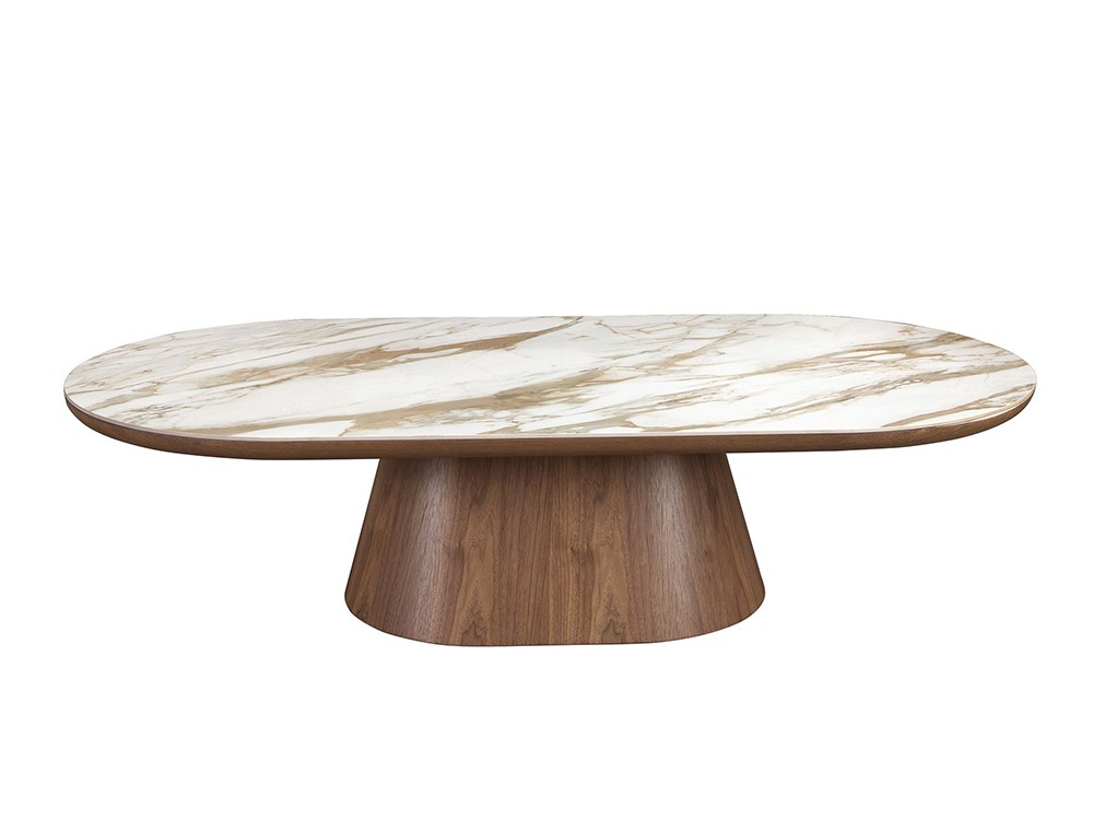 Estructura en chapa natural de nogal para la mesa de centro 2160 de Ángel Cerdá