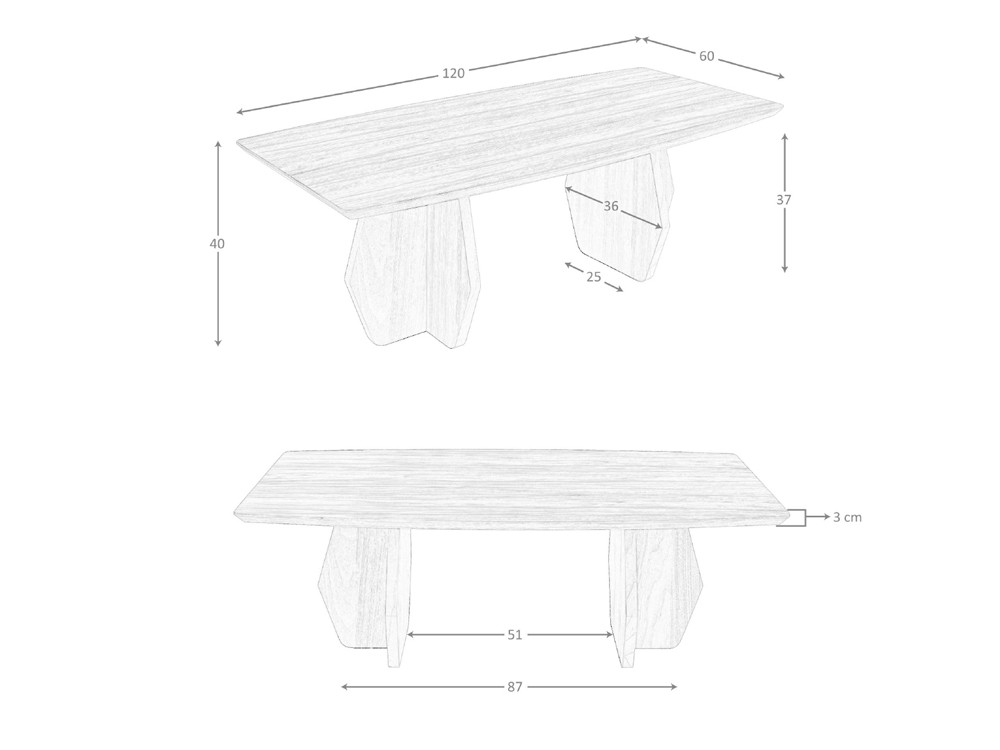 Medidas de la mesa de centro 2142 de Ángel Cerdá