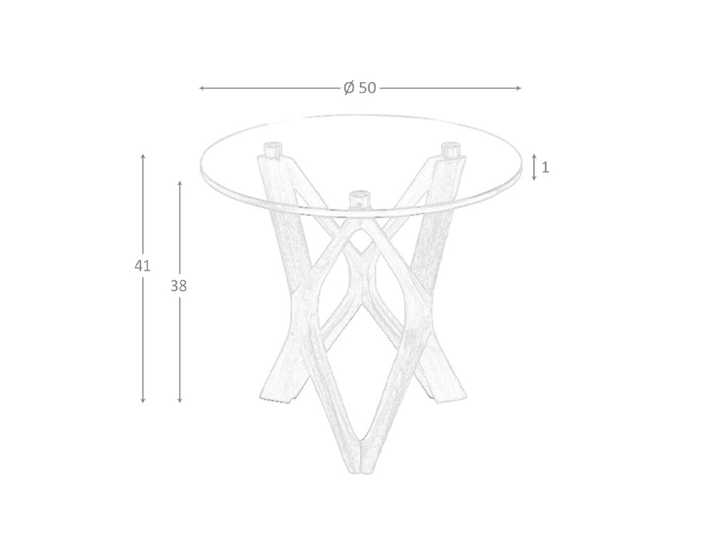 medidas de la mesa auxiliar 2127 de Ángel Cerdá