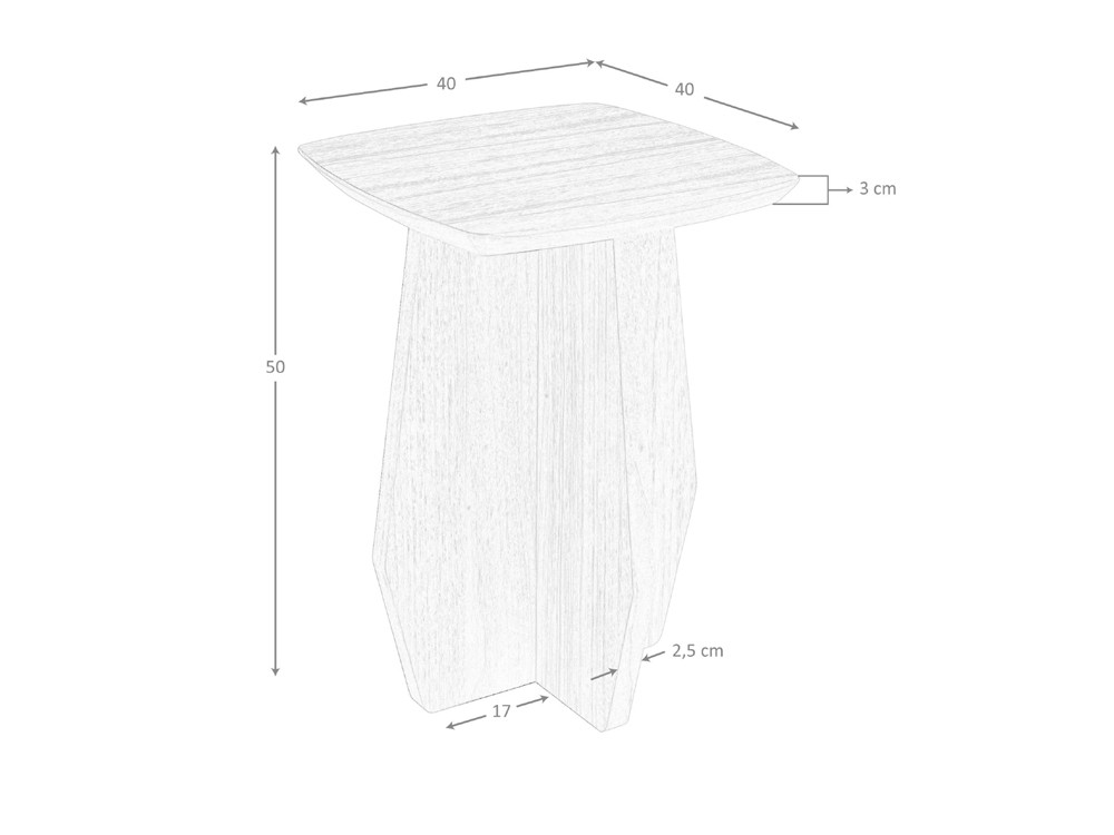 Medidas de la mesa auxiliar para salón 2143 de Ángel Cerdá