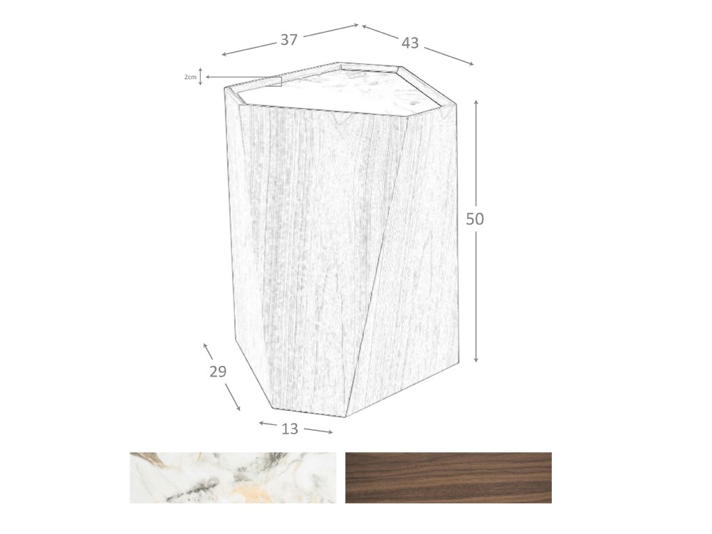 Medidas de la mesa auxiliar 2134 de Ángel Cerdá