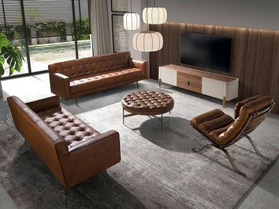 Combina el sillón tapizado en piel 5161 con otras piezas de la colección de muebles de Ángel cerdá