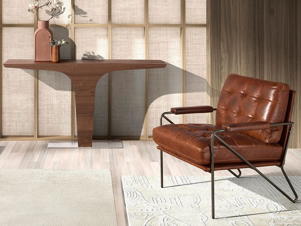 Sillón tapizado en piel natural 5166 de Ángel Cerdá