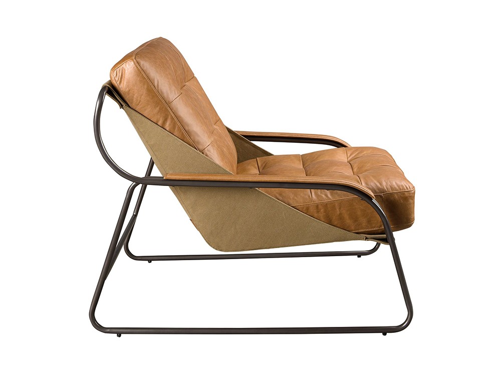 Butaca tapizada en piel de vacuno con estructura de acero 5155 de Ángel Cerdá