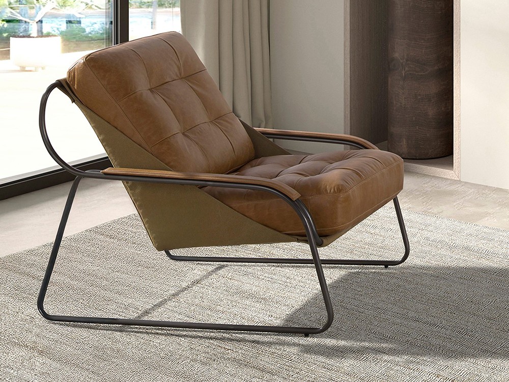 Sillón tapizado en piel 5155 por Ángel Cerdá