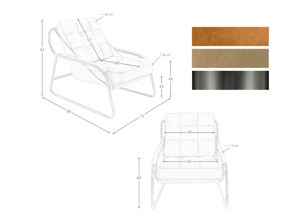 Medidas del sillón 5155 de Ángel Cerdá