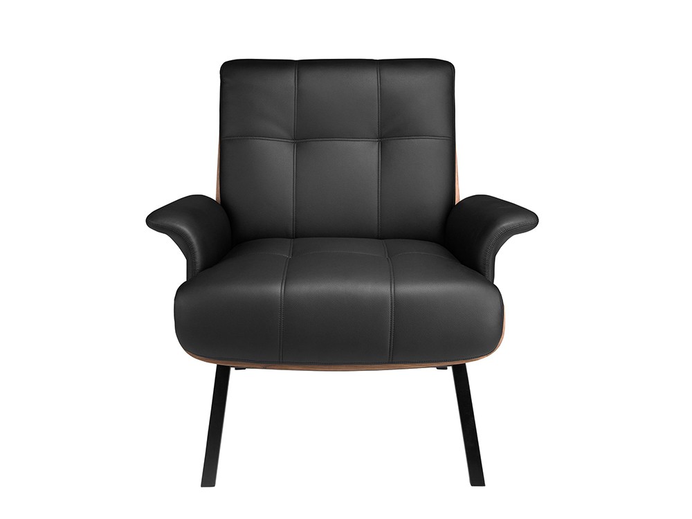 Sillón 5140 tapizado en polipiel negra de Ángel Cerdá