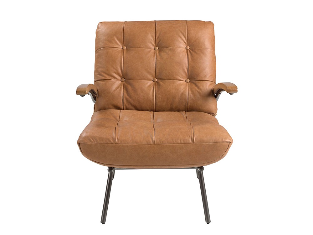 Sillón de piel de origen vacuno en acabado capitoné en un diseño confortable para el sillón 5153