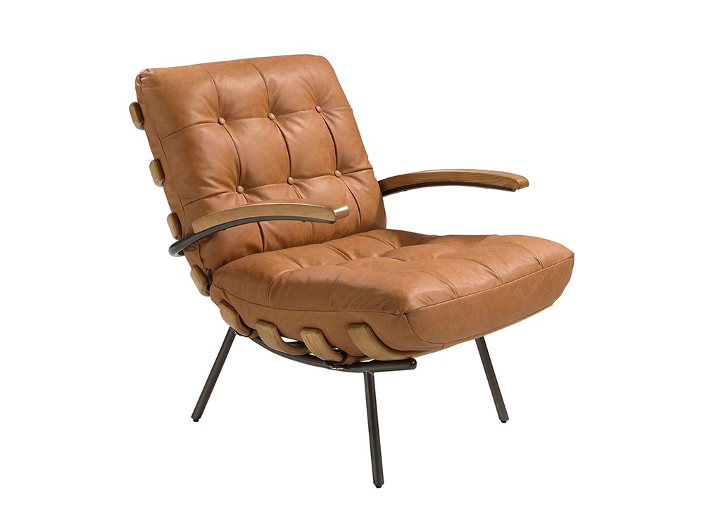 Butaca tapizada en piel de vacuno capitoné 5153 de Ángel Cerdá