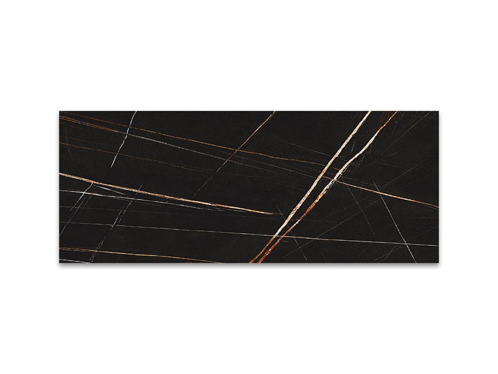 Sobre porcelánico Marmi Sahara Noir brillo rectangular de Cattelan