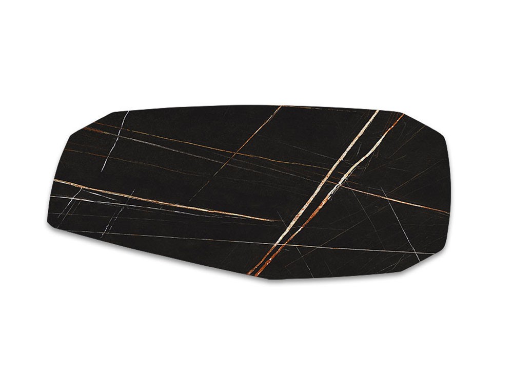 Sobre porcelánico Marmi Sahara Noir brillo polygon de Cattelan